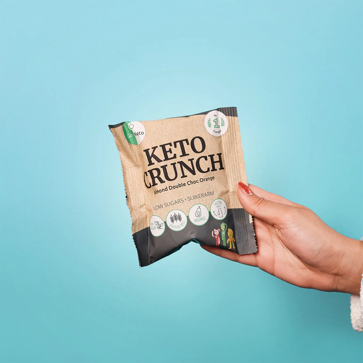 Go-Keto Crunch Almond Double Choc snack 10x40g vegano