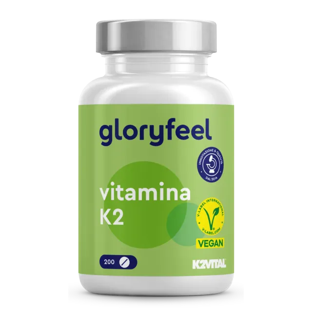 gloryfeel Vitamina K2 Integratore Compresse Vegan Ossa