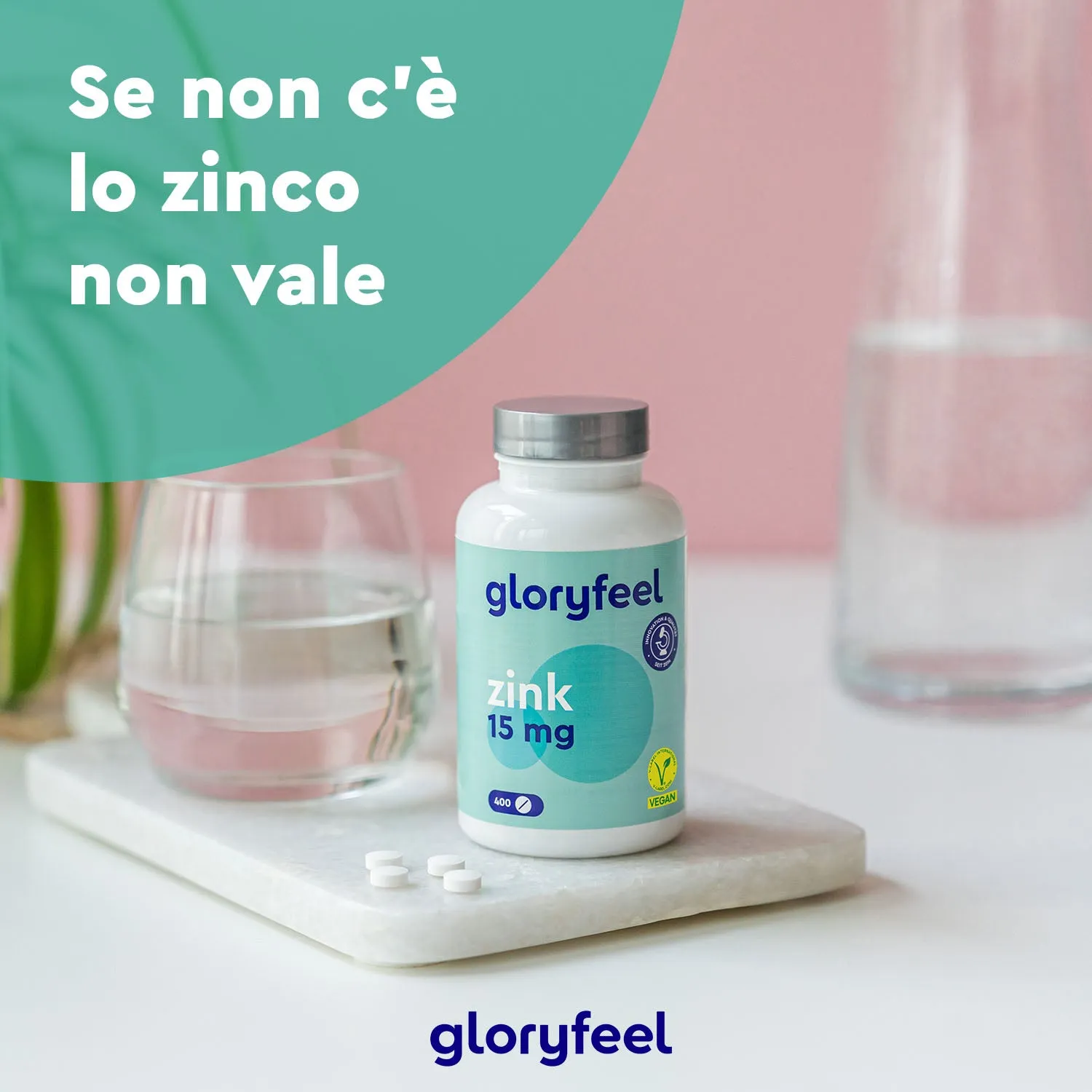 Gloryfeel Zinco 15mg compresse 400 compresse vegane