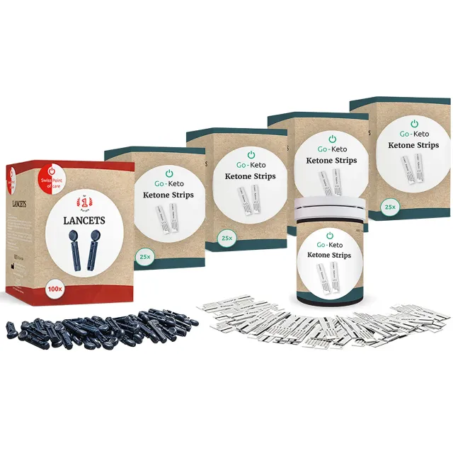 Go-Keto Set Strisce Chetoni 100 pezzi + 100 lancette