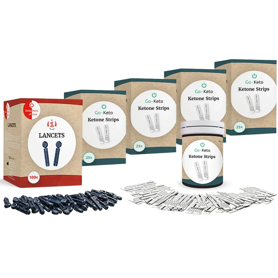 Go-Keto Set Strisce Chetoni 100 pezzi + 100 lancette
