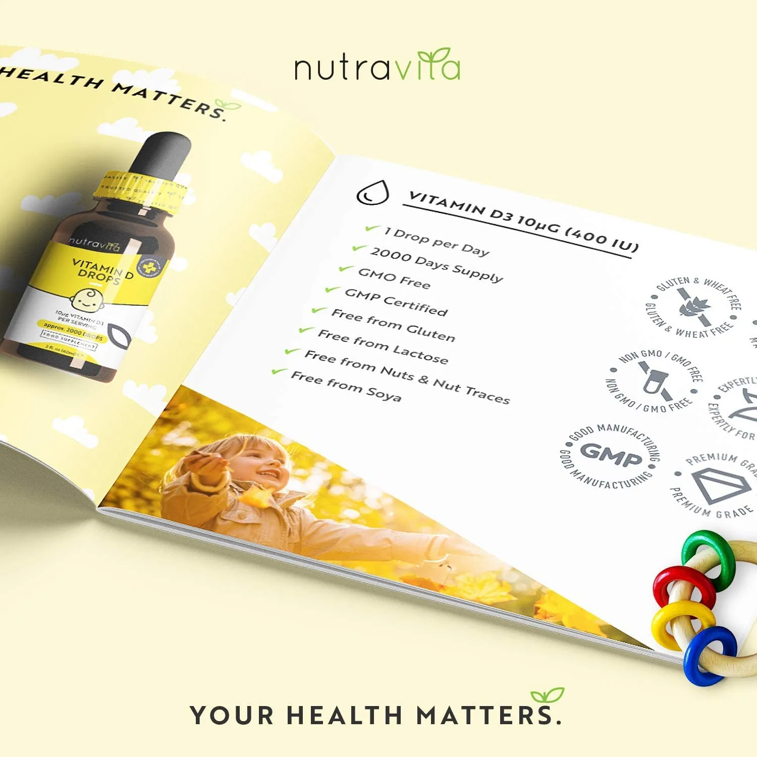 Nutravita Vitamina D3 Bambini Gocce 60 ml 2000 Gocce