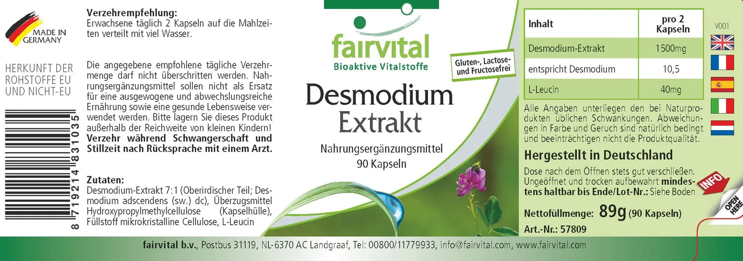 fairvital Desmodium estratto 90 capsule 1500 mg vegano