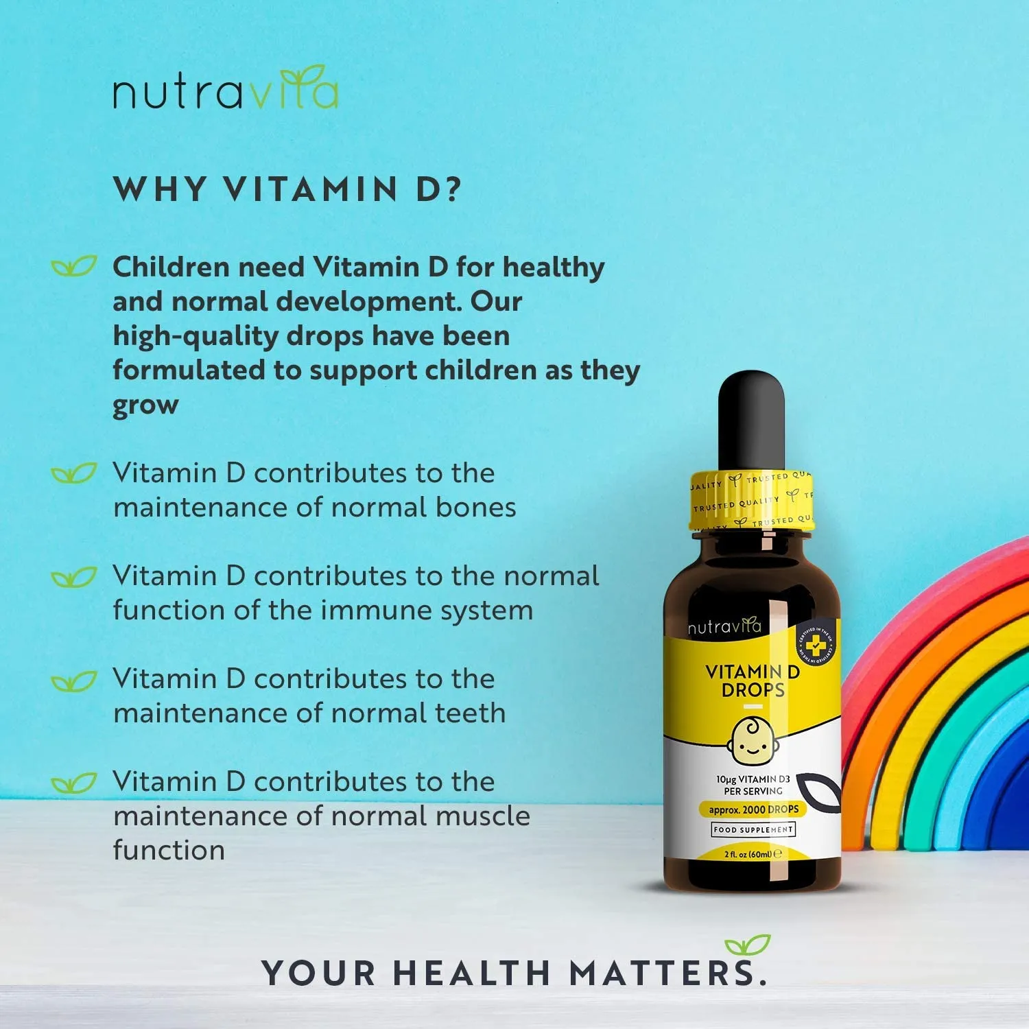 Nutravita Vitamina D3 Bambini Gocce 60 ml 2000 Gocce