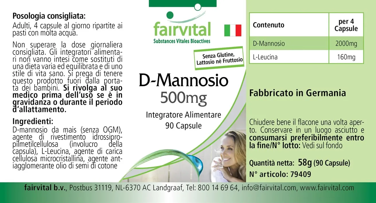 fairvital D-mannosio capsule 500 mg 90 capsule
