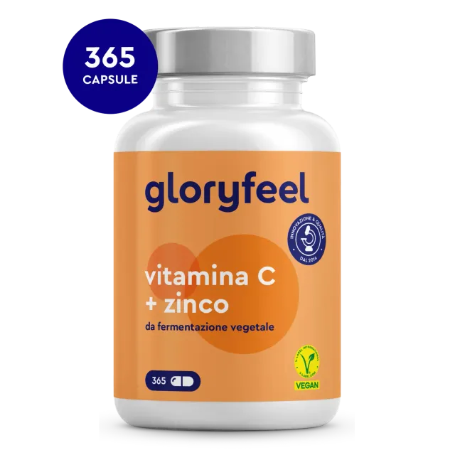 Gloryfeel Vitamina C + Zinco capsule 365 pezzi difese immunitarie