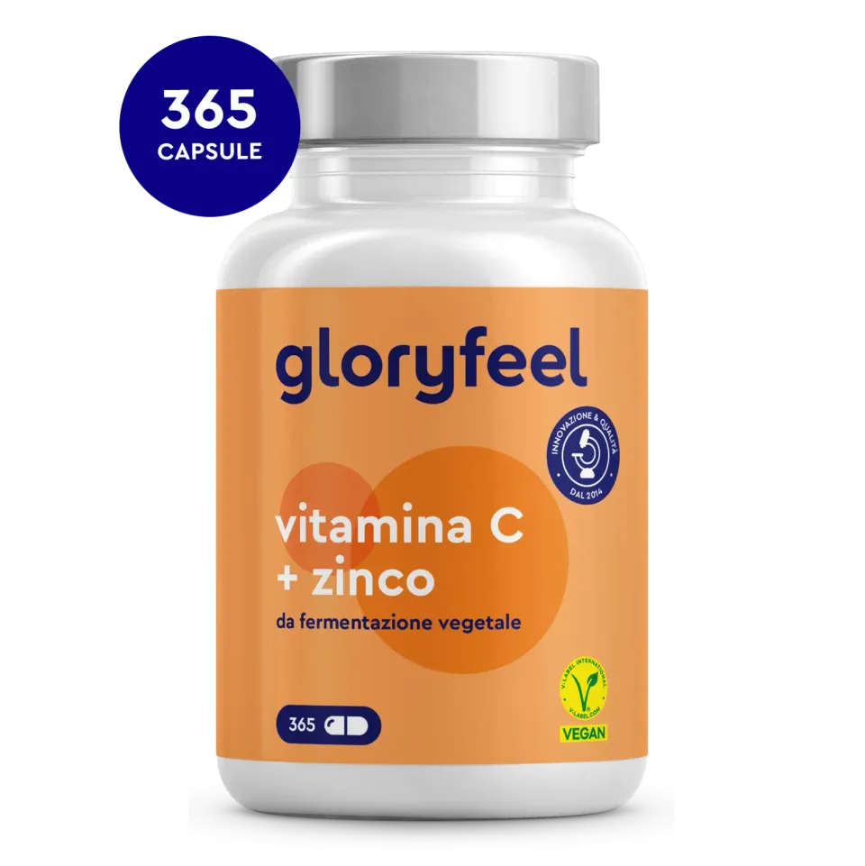 Gloryfeel Vitamina C + Zinco capsule 365 pezzi difese immunitarie
