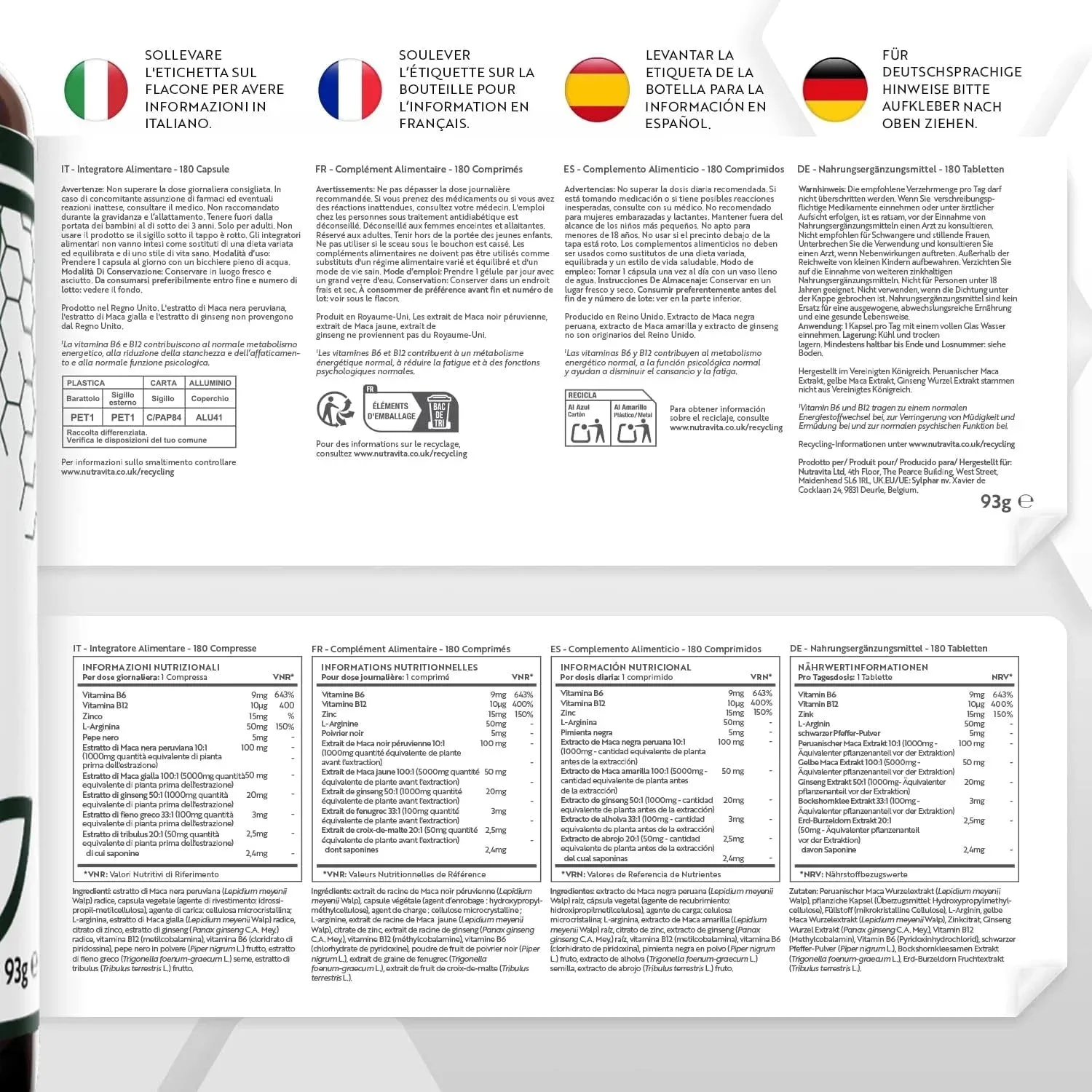 Nutravita Maca Nera Peruviana complesso 180 capsule energia