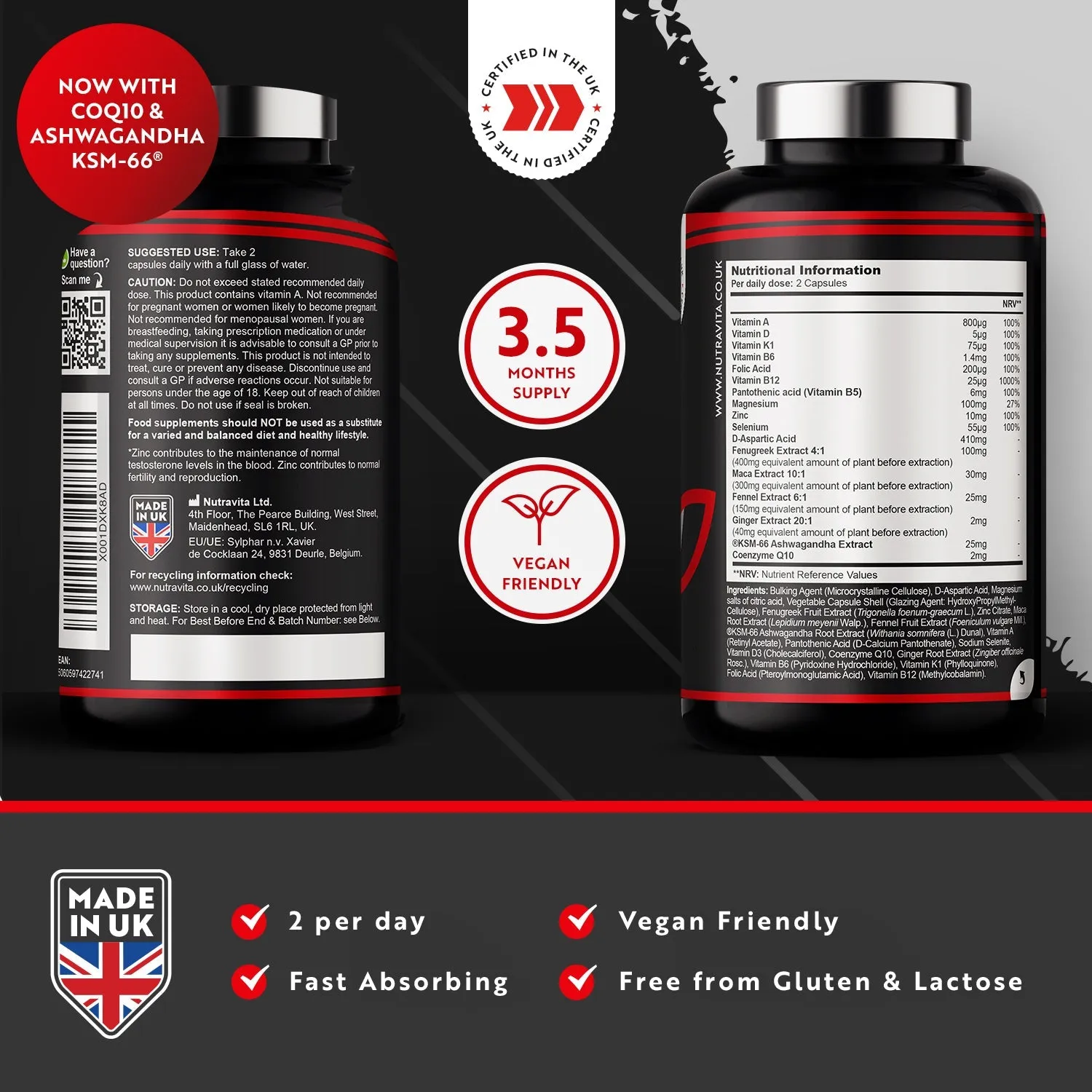Nutravita TestoMax 2.0 Integratore uomo 210 capsule zinco