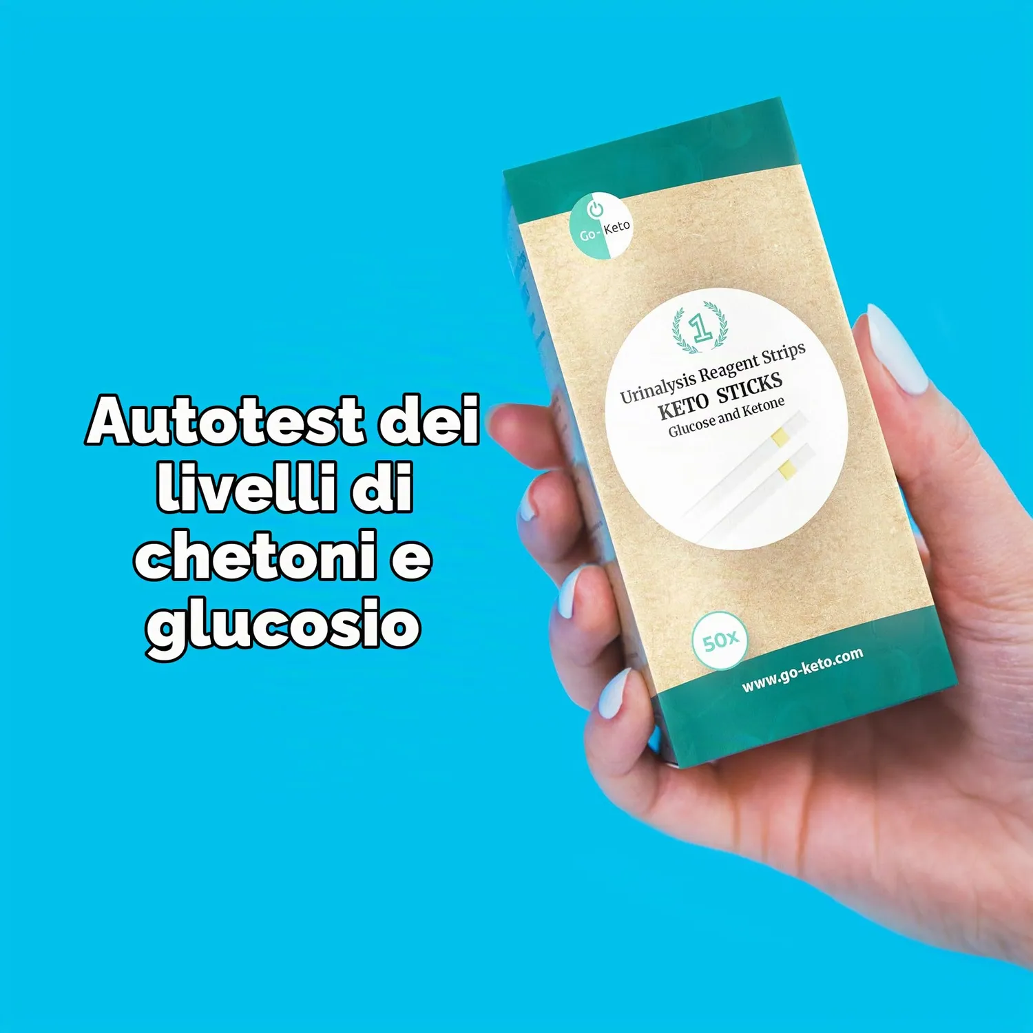 Go-Keto Keto Sticks strisce urine 50 pz glucosio chetoni
