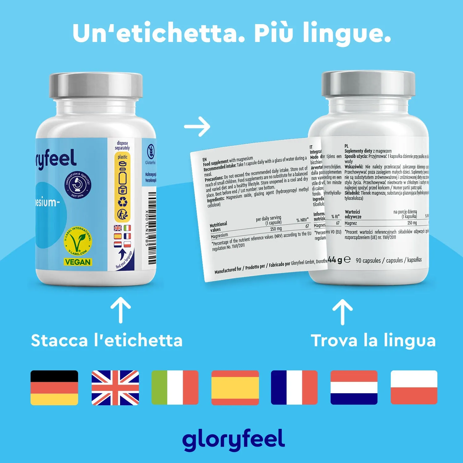 gloryfeel Magnesio Ossido capsule 90 capsule 250 mg