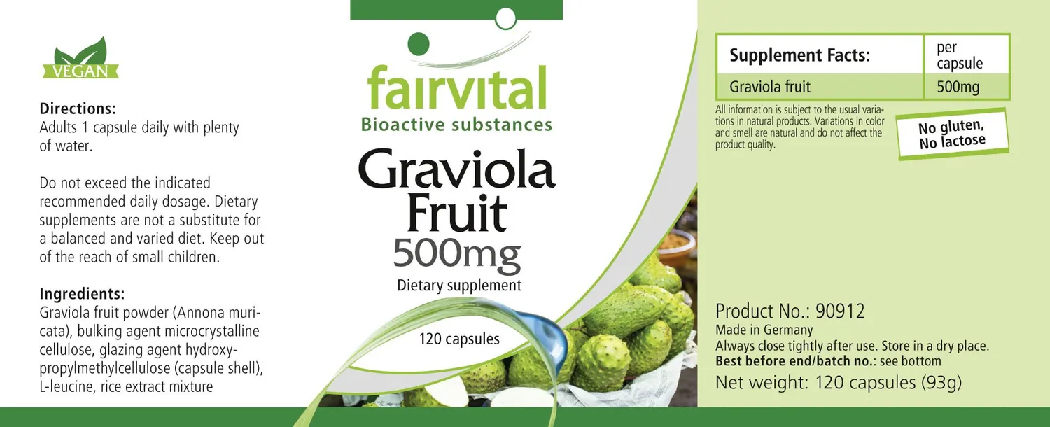 Fairvital Graviola 500 mg capsule 120 capsule vegane