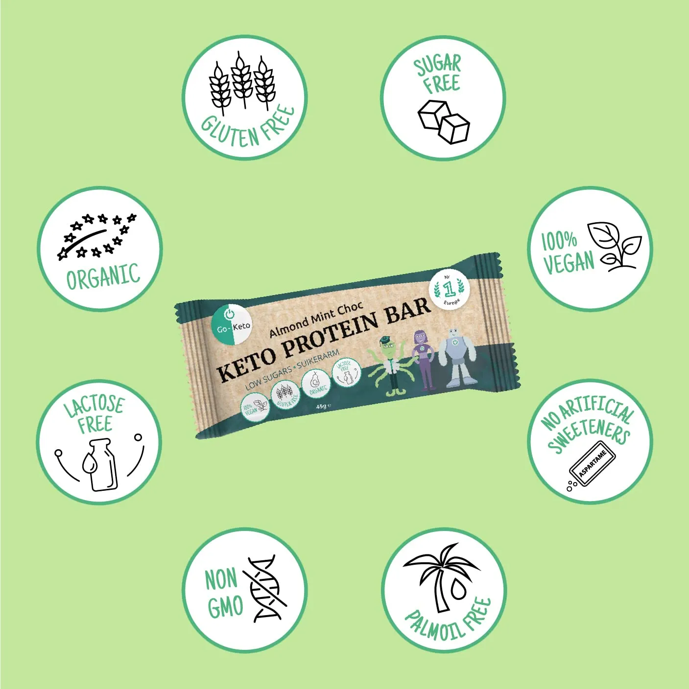 Go-Keto Bio Protein Bar barretta 16x40g menta cioccolato