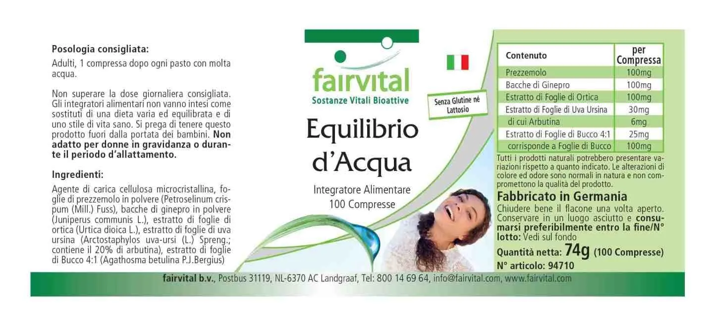 Fairvital Ortic compresse 100 pezzi complesso drenante vegano