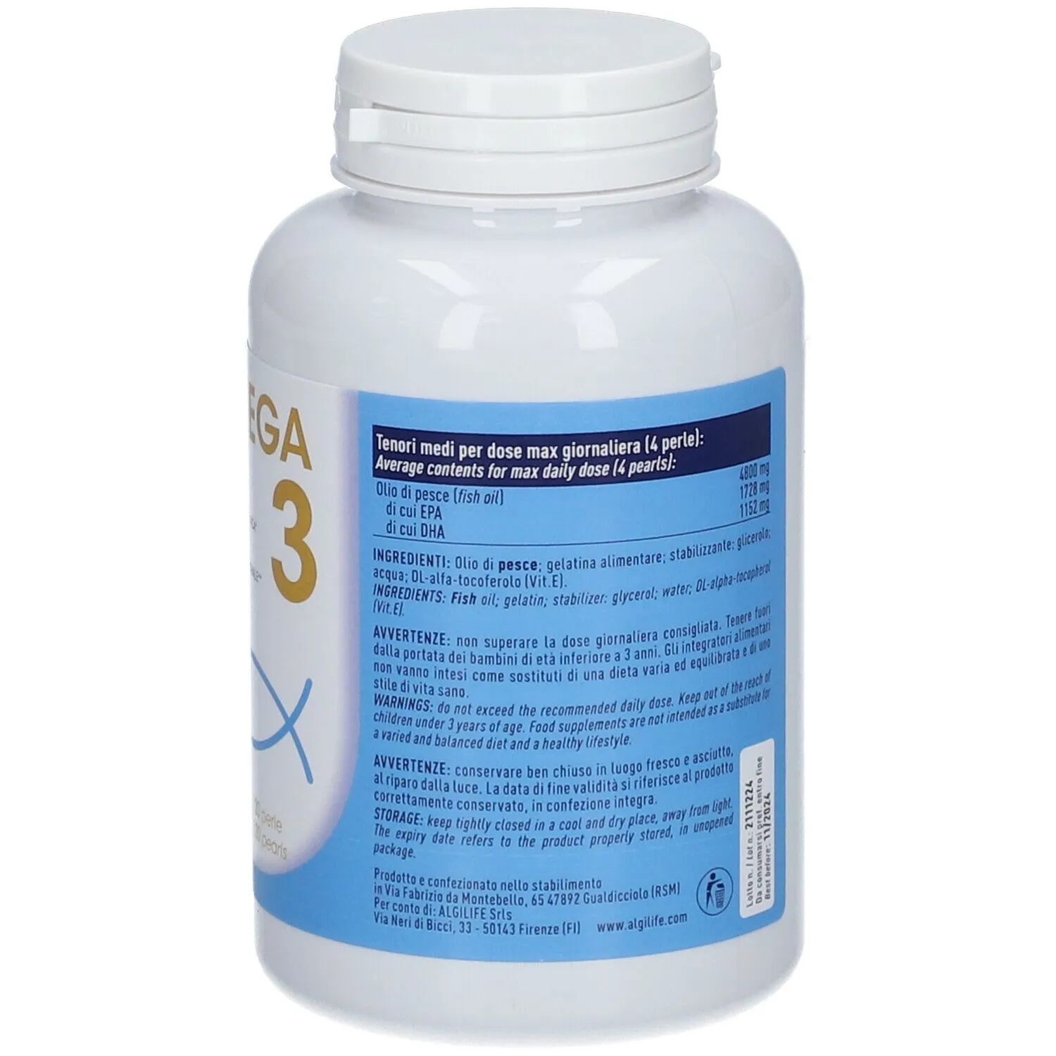 Algilife Algiomega3 omega 3 120 softgel pesce