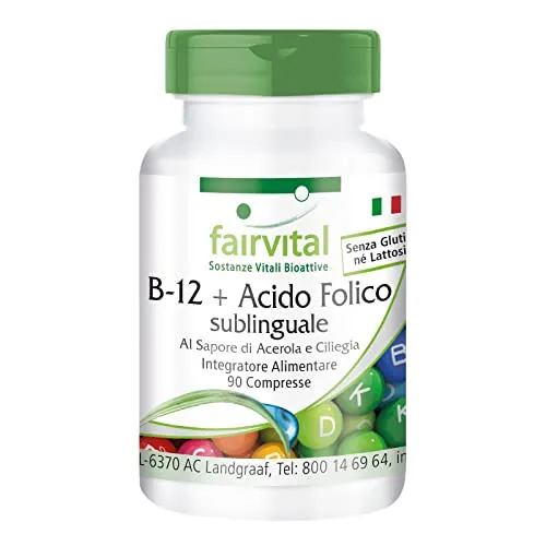 Fairvital Vitamina B12+Acido Folico compresse sublinguali 90