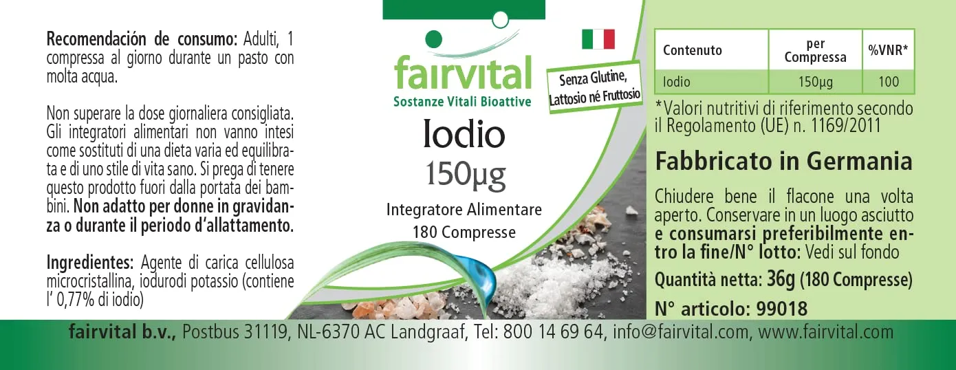 Fairvital Iodio 150mcg 180 compresse vegane