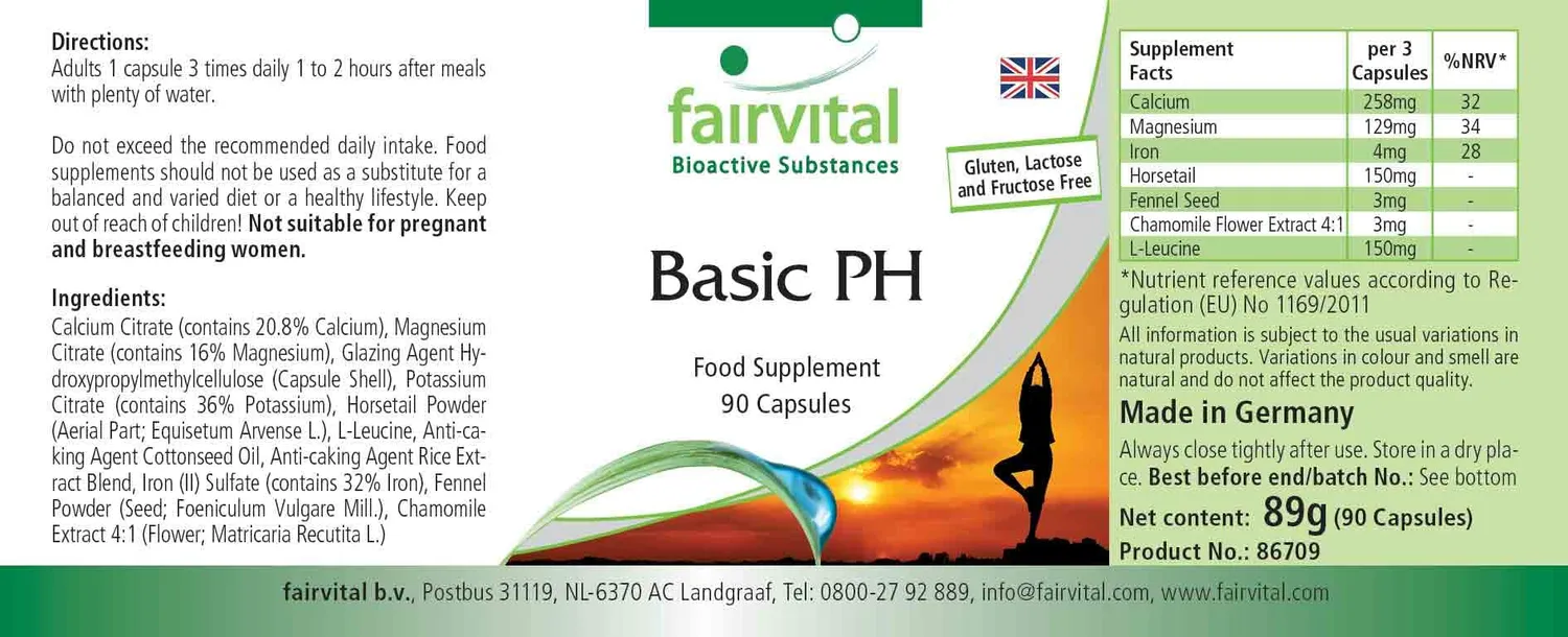 Fairvital Basic PH capsule alcaline 90 pezzi calcio magnesio