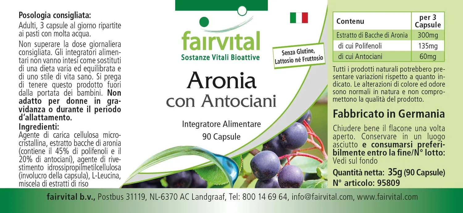 Fairvital Aronia Estratto capsule 90 pz alto dosaggio