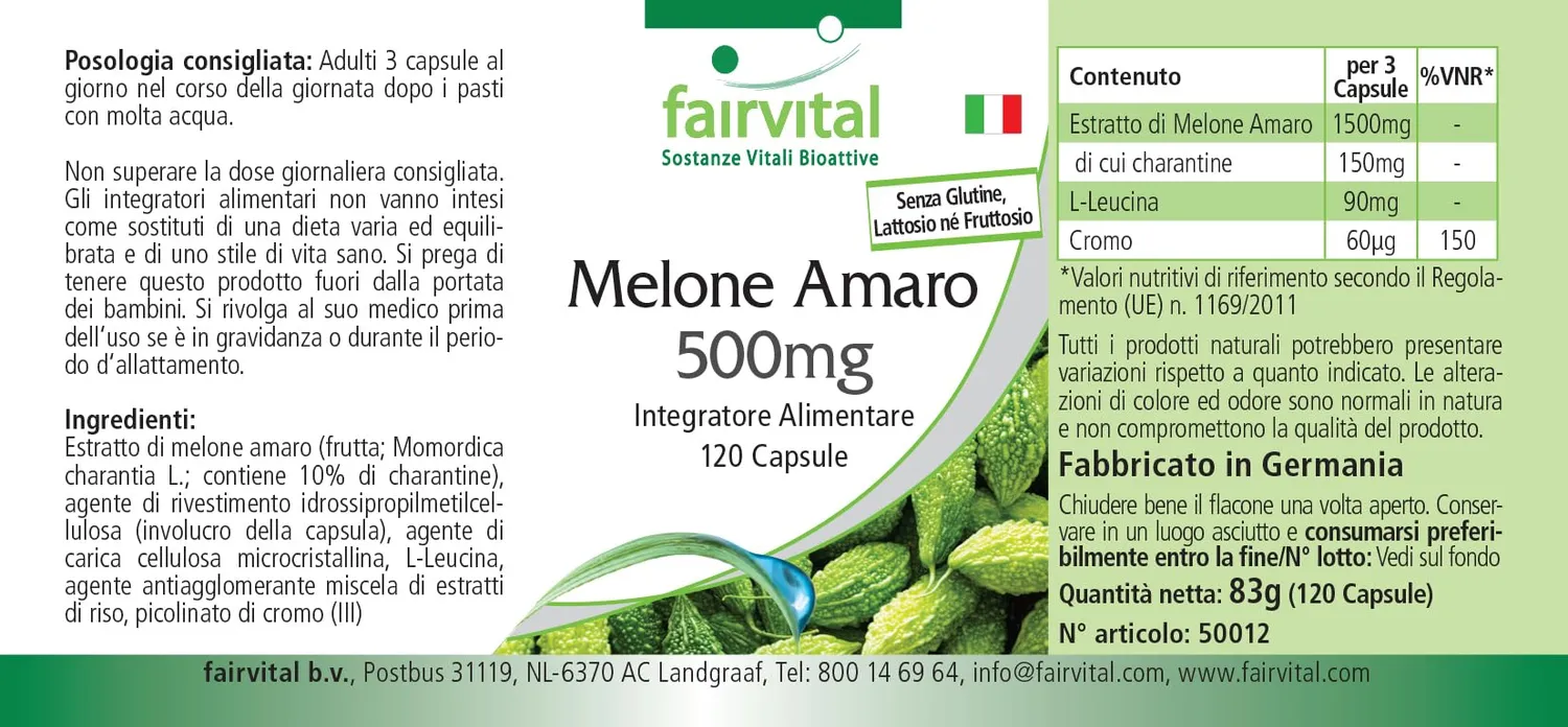 Fairvital Melone Amaro 500mg capsule 120pz con cromo
