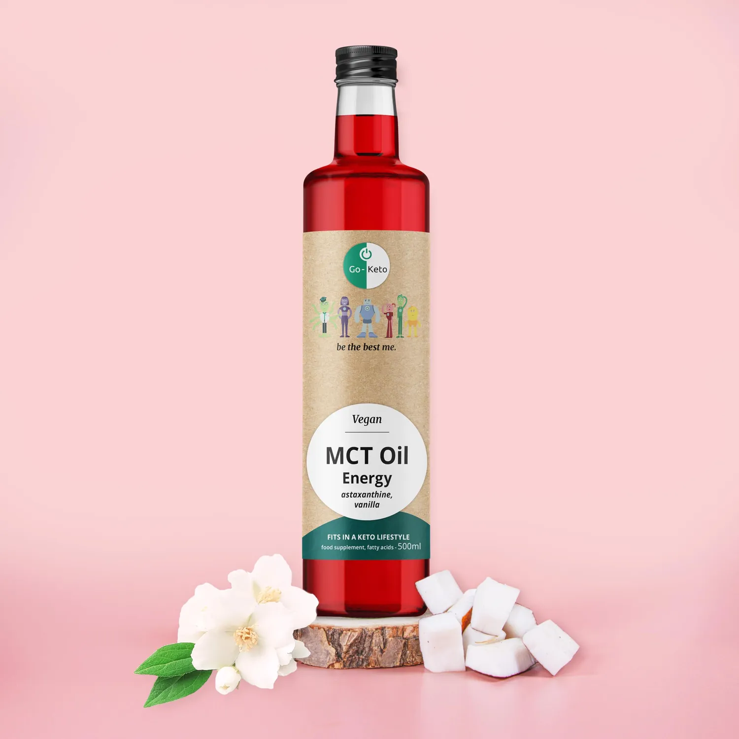 Go-Keto MCT Oil Energy olio cocco 500 ml C8 C10 vaniglia