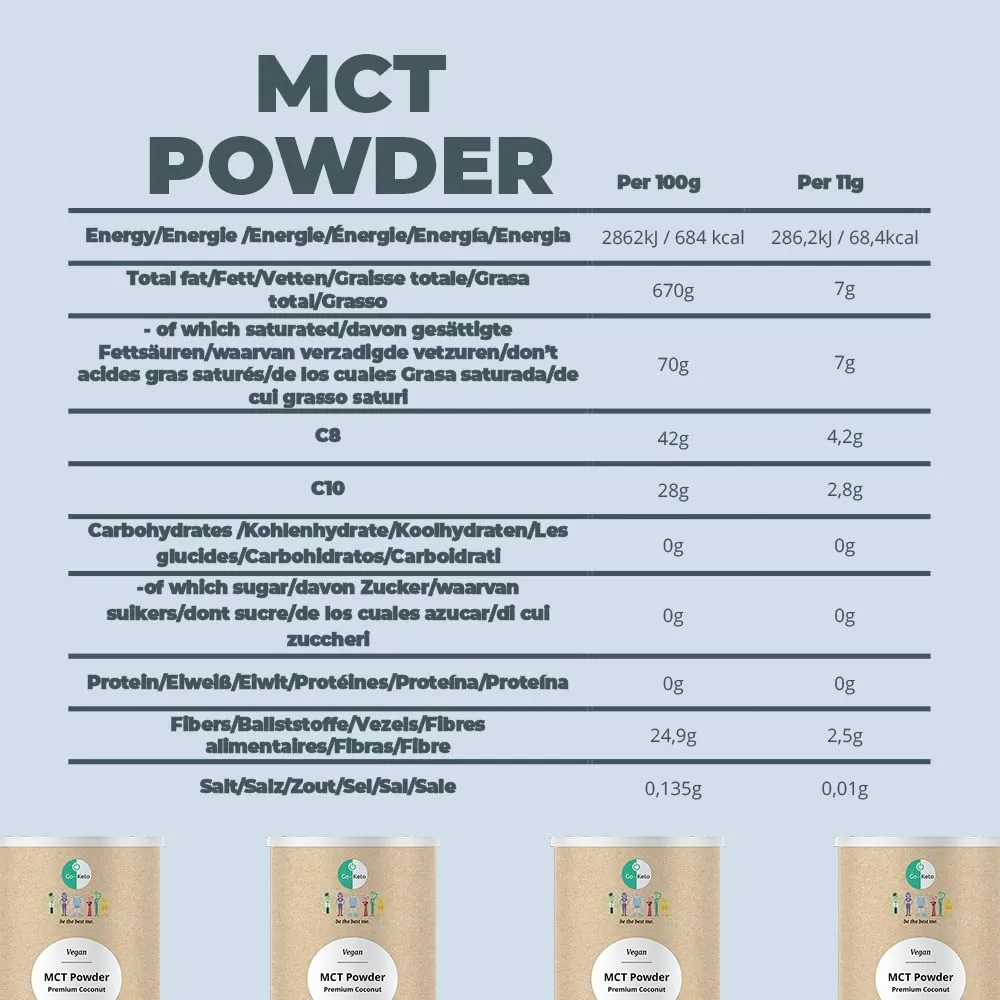Go-Keto MCT Powder C8/C10 polvere MCT 250 g cocco