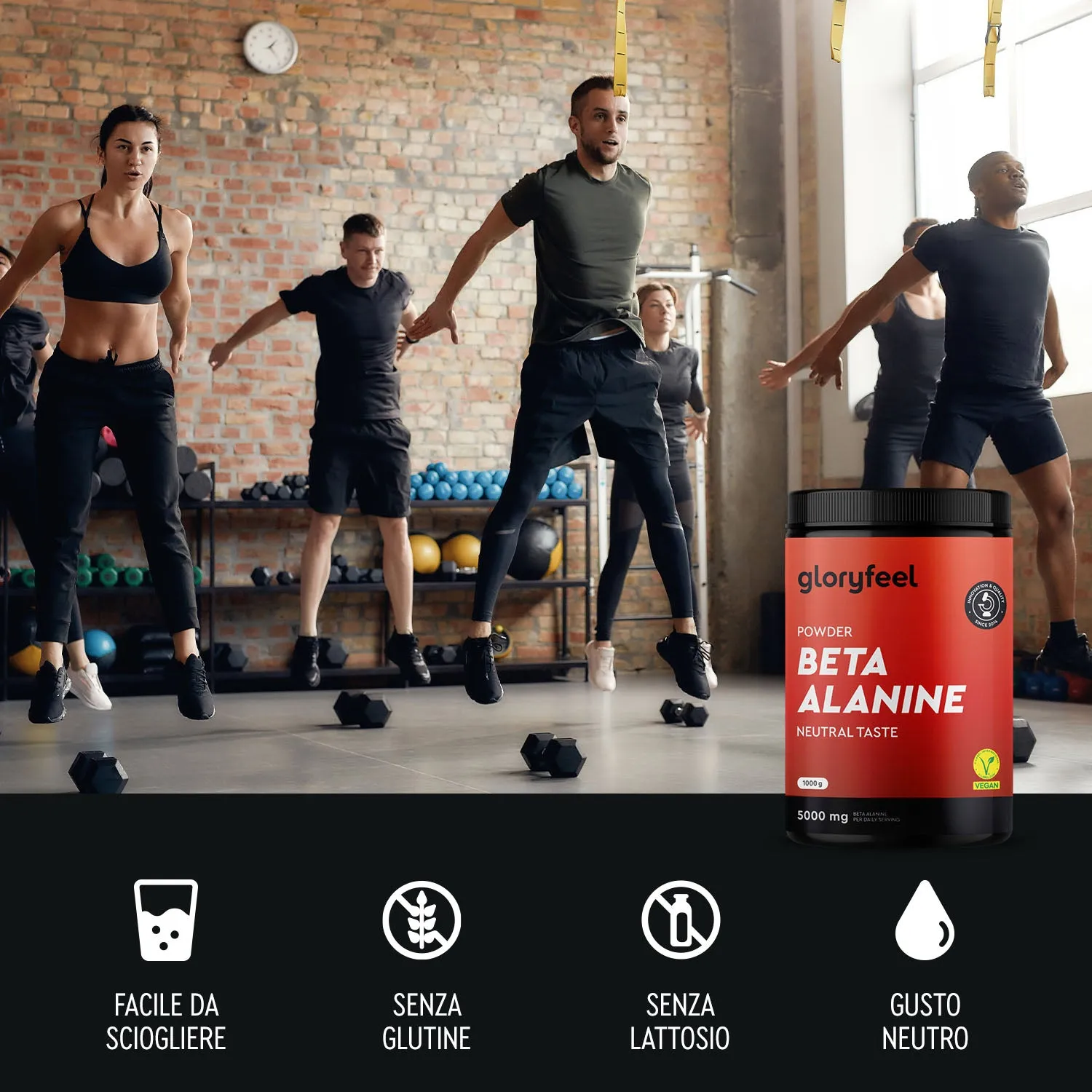 gloryfeel Beta Alanina pura capsule sport senza lattosio