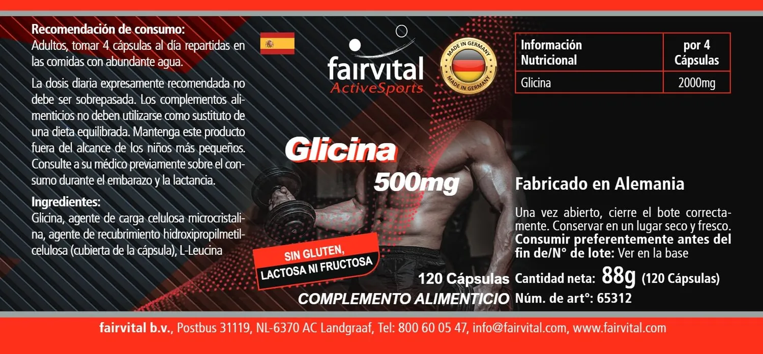 fairvital Glicina 500 mg capsule 120 capsule vegane alto dosaggio