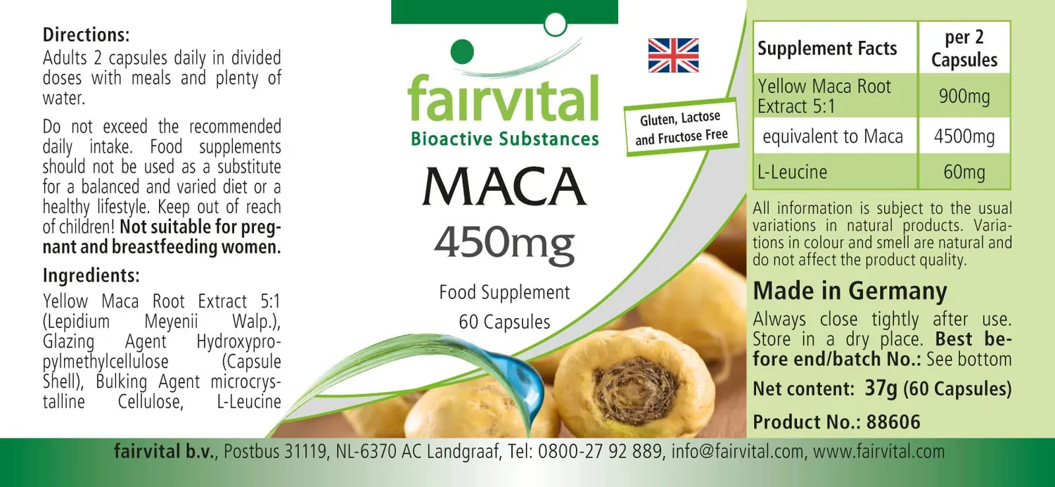 Fairvital Maca 450 mg capsule 60 capsule vegane