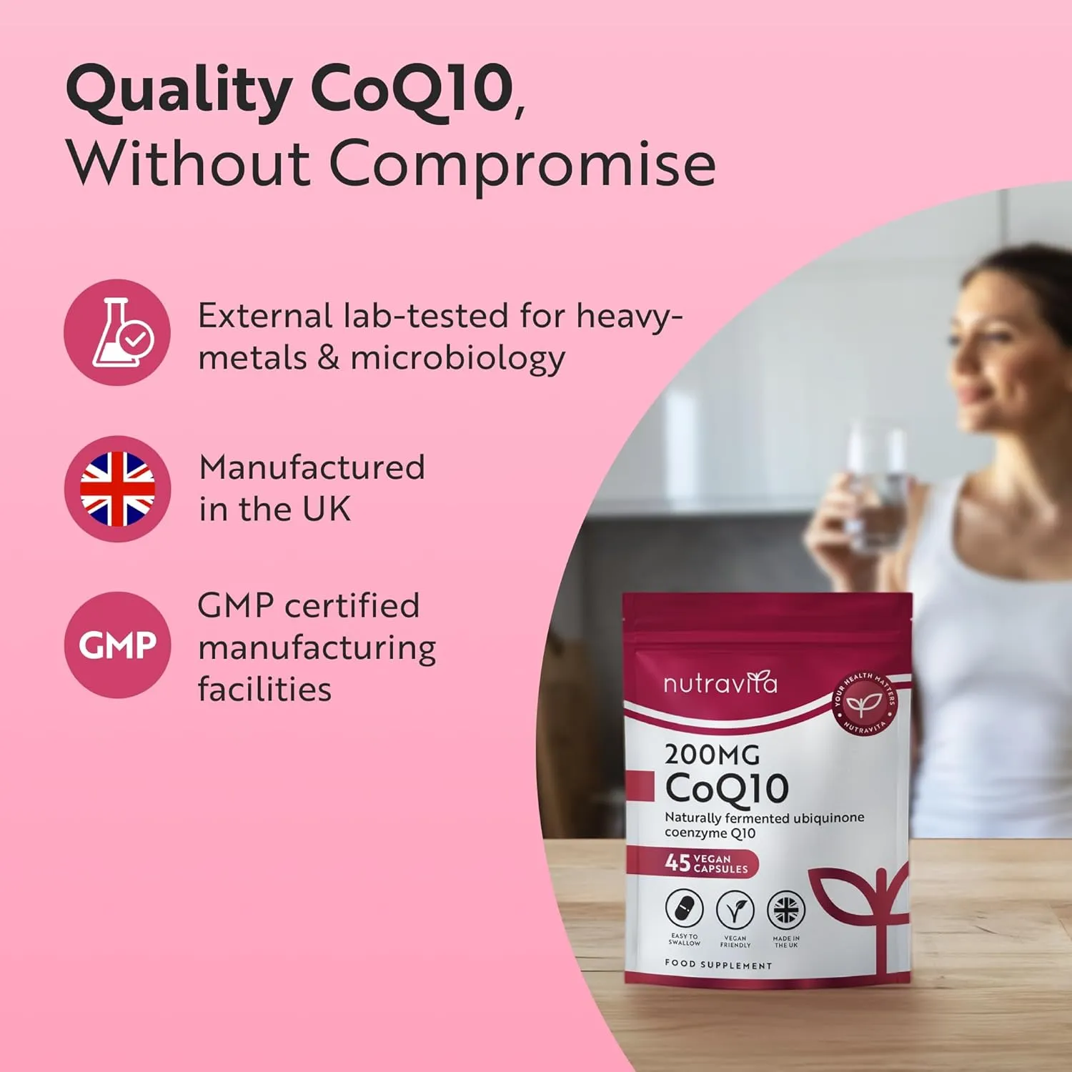 Nutravita CoQ10 200mg integratore 45 capsule vegane