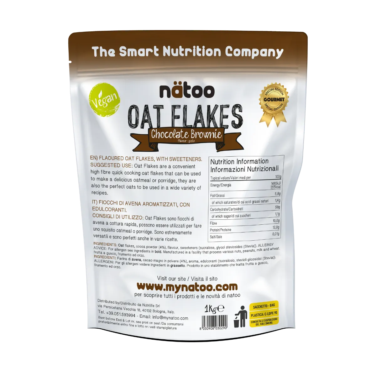 Natoo Oat Flakes fiocchi avena 1 kg gusto neutro porridge