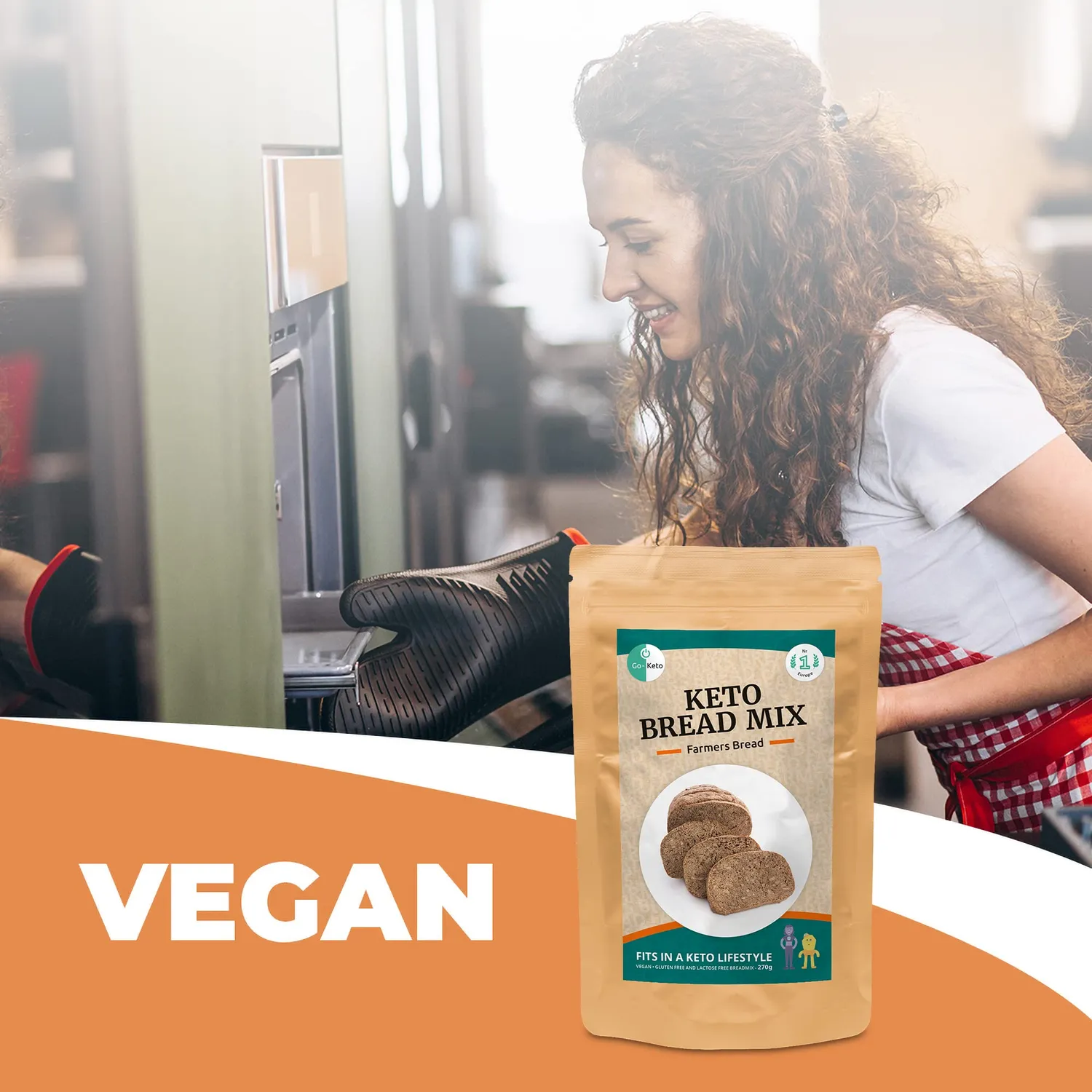 Go-Keto Farmers Bread miscela pane keto 3x270g senza glutine