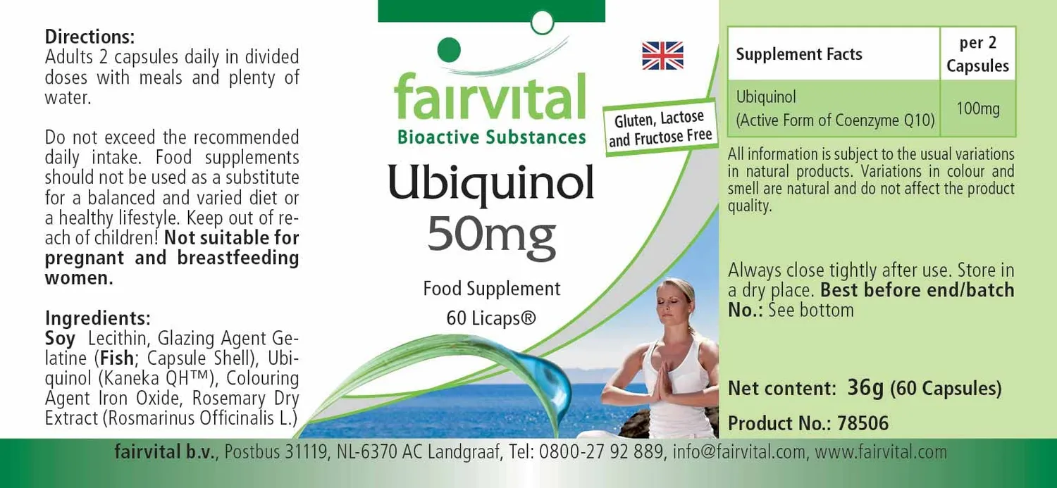 Fairvital Ubiquinolo 50 mg capsule 60 pezzi Kaneka QH energia