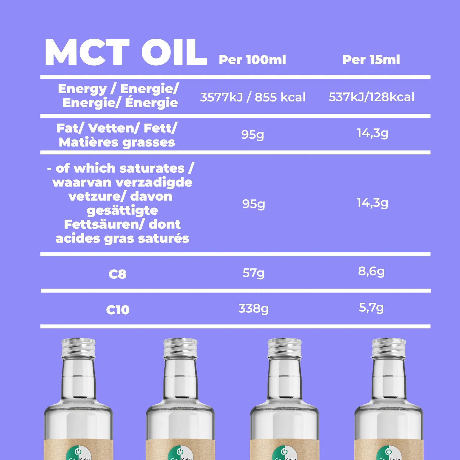 Go-Keto Olio MCT C8/C10 500 ml cocco vegano
