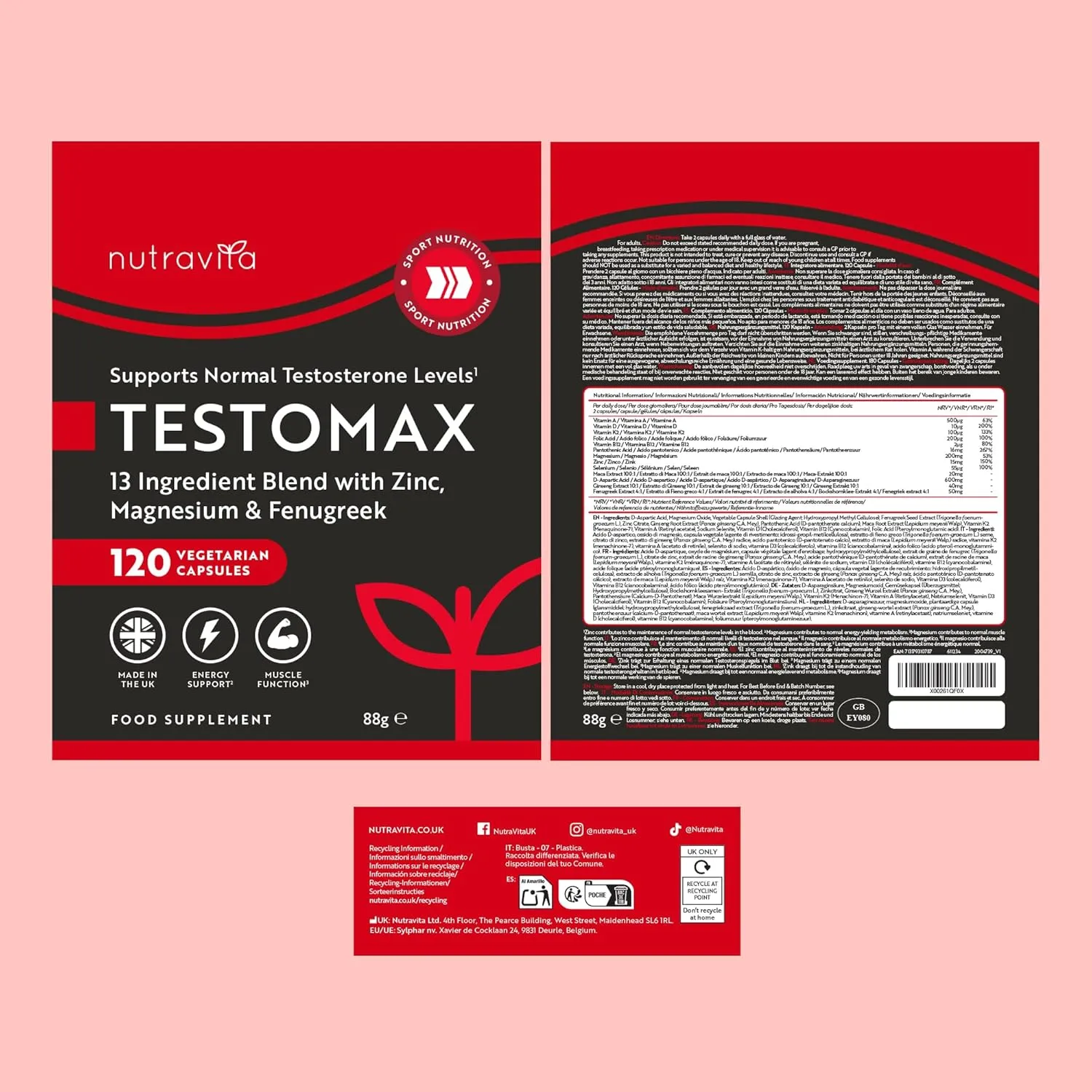 Nutravita Testomax Uomo integratore 120 capsule maca