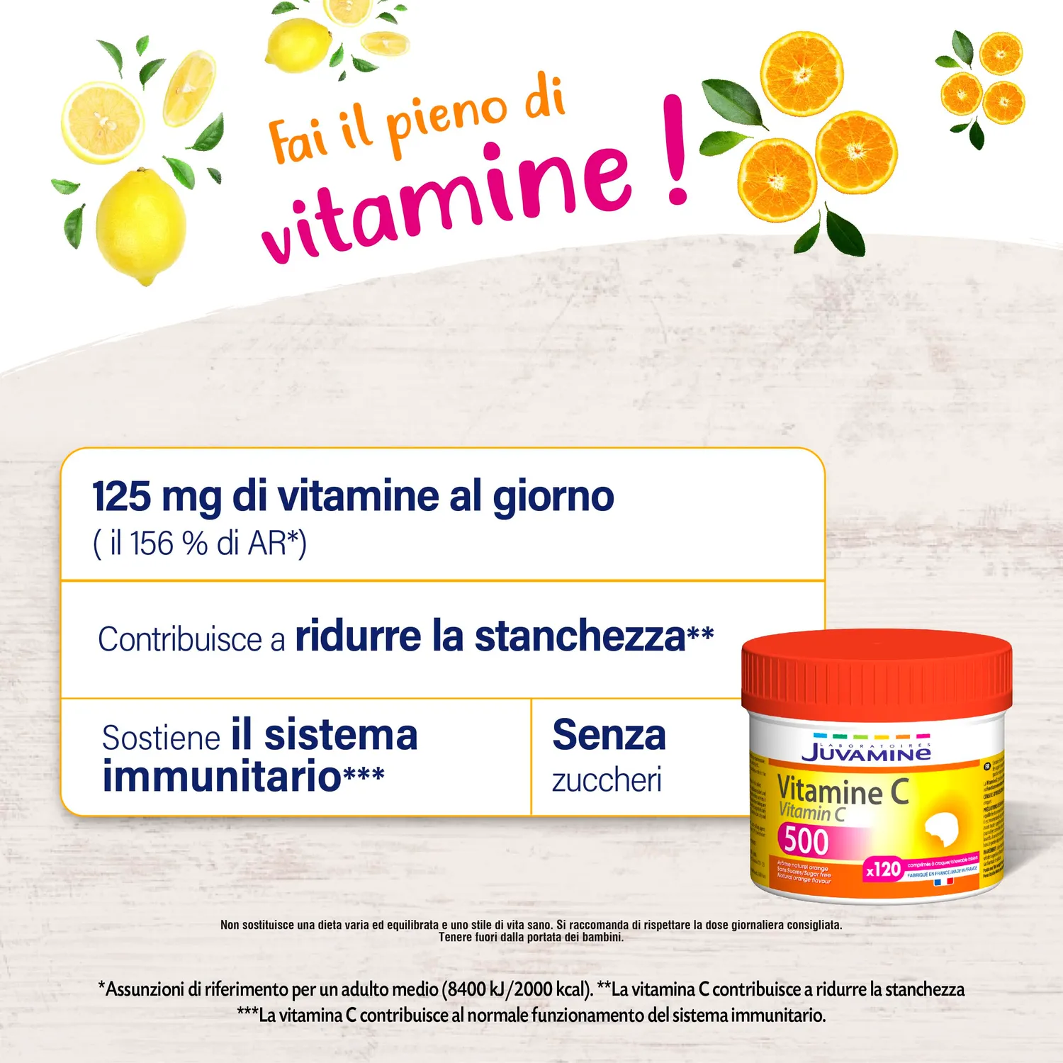 Juvamine Vitamina C 500 Compresse 120 cpr immunità