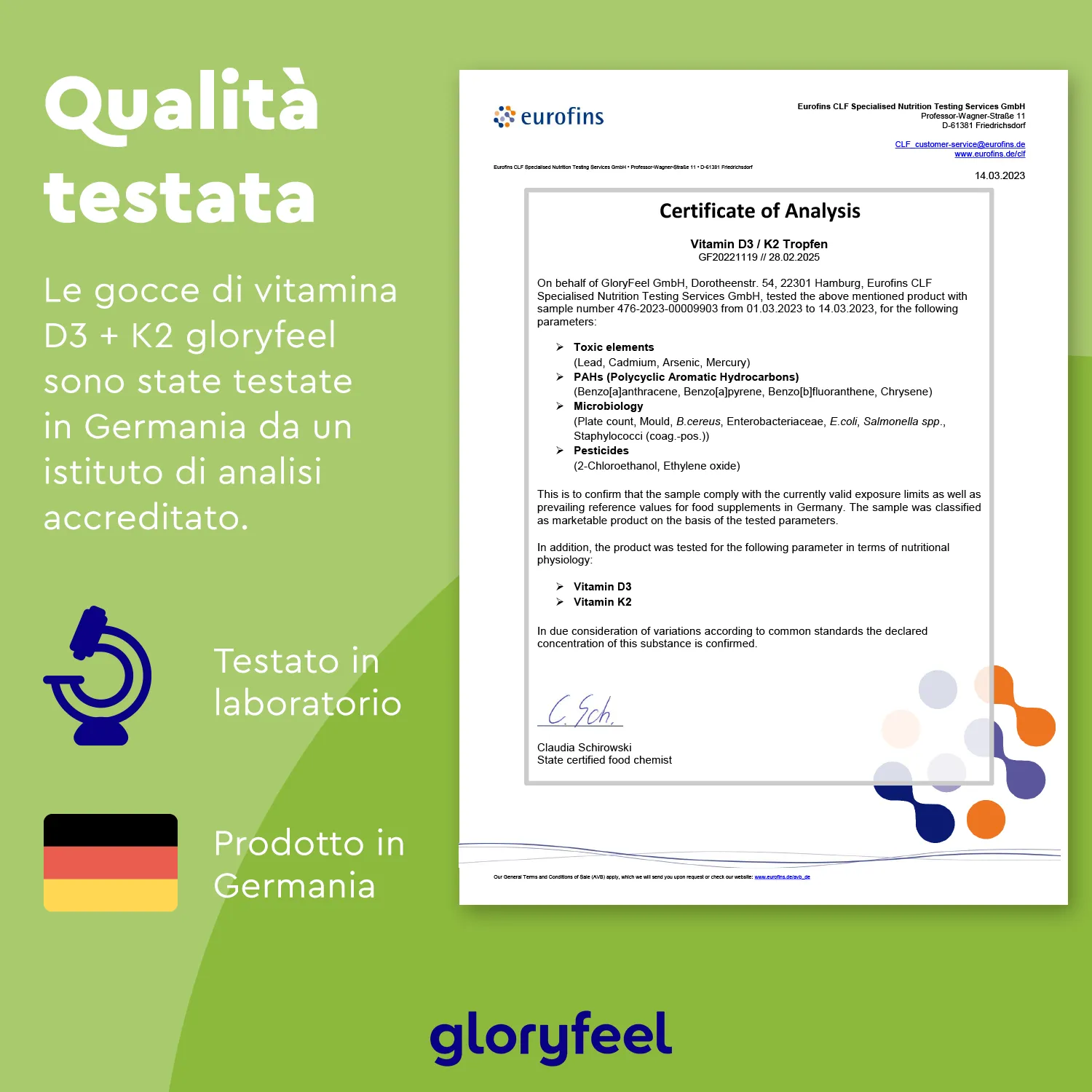 gloryfeel Vitamina D3 K2 gocce vegetariane K2VITAL ossa immunita