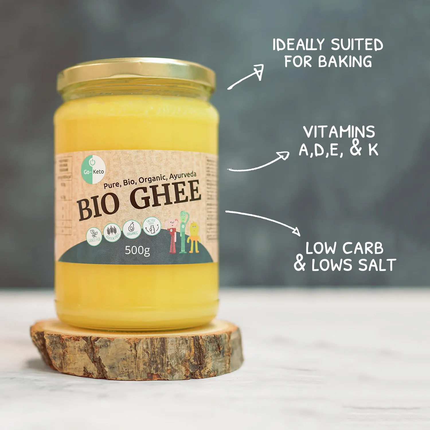 Go-Keto Ghee BIO burro chiarificato 3x500g senza lattosio