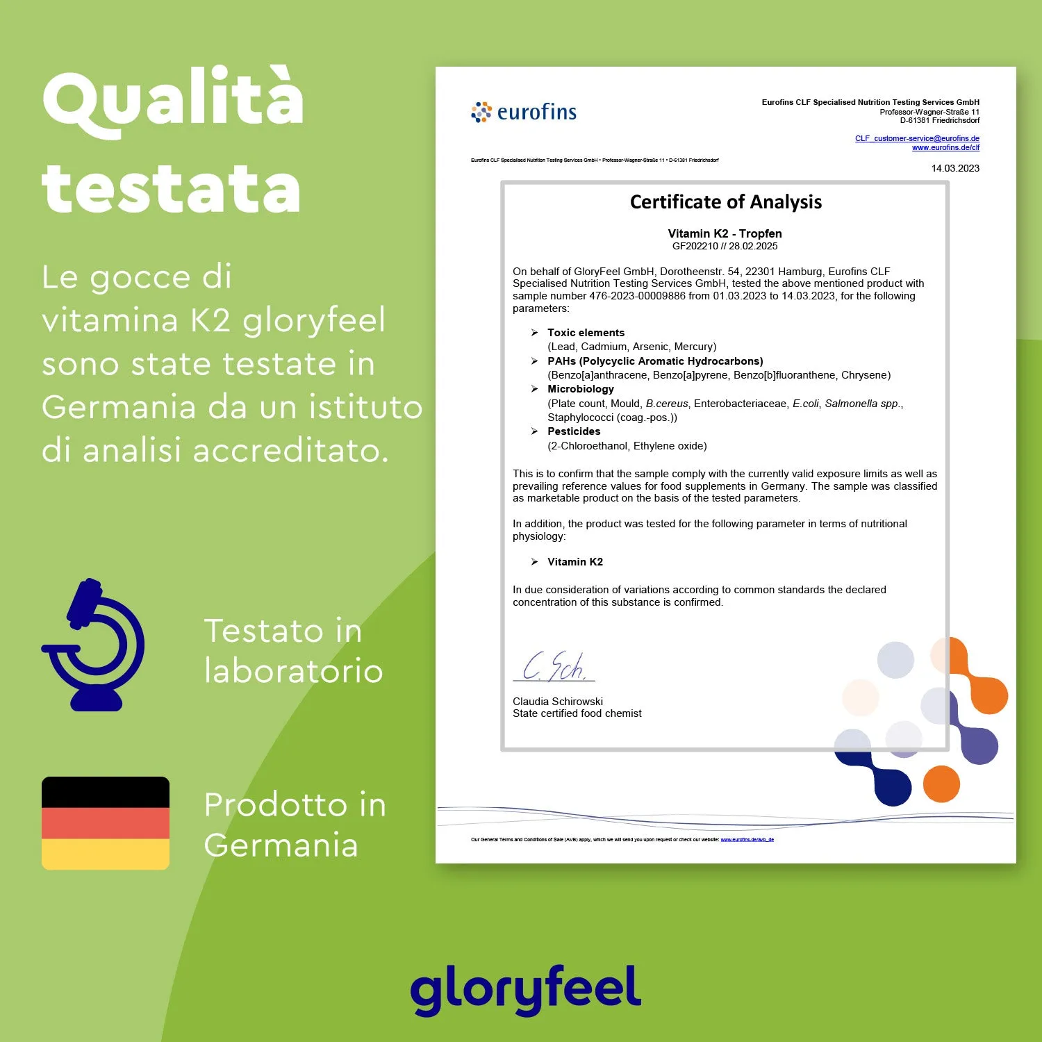 gloryfeel Vitamina K2 MK7 gocce vegane all-trans