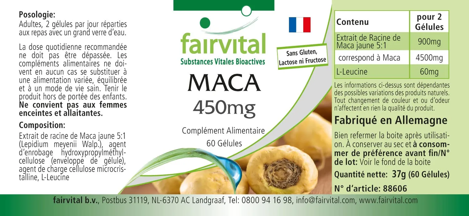 Fairvital Maca 450 mg capsule 60 capsule vegane