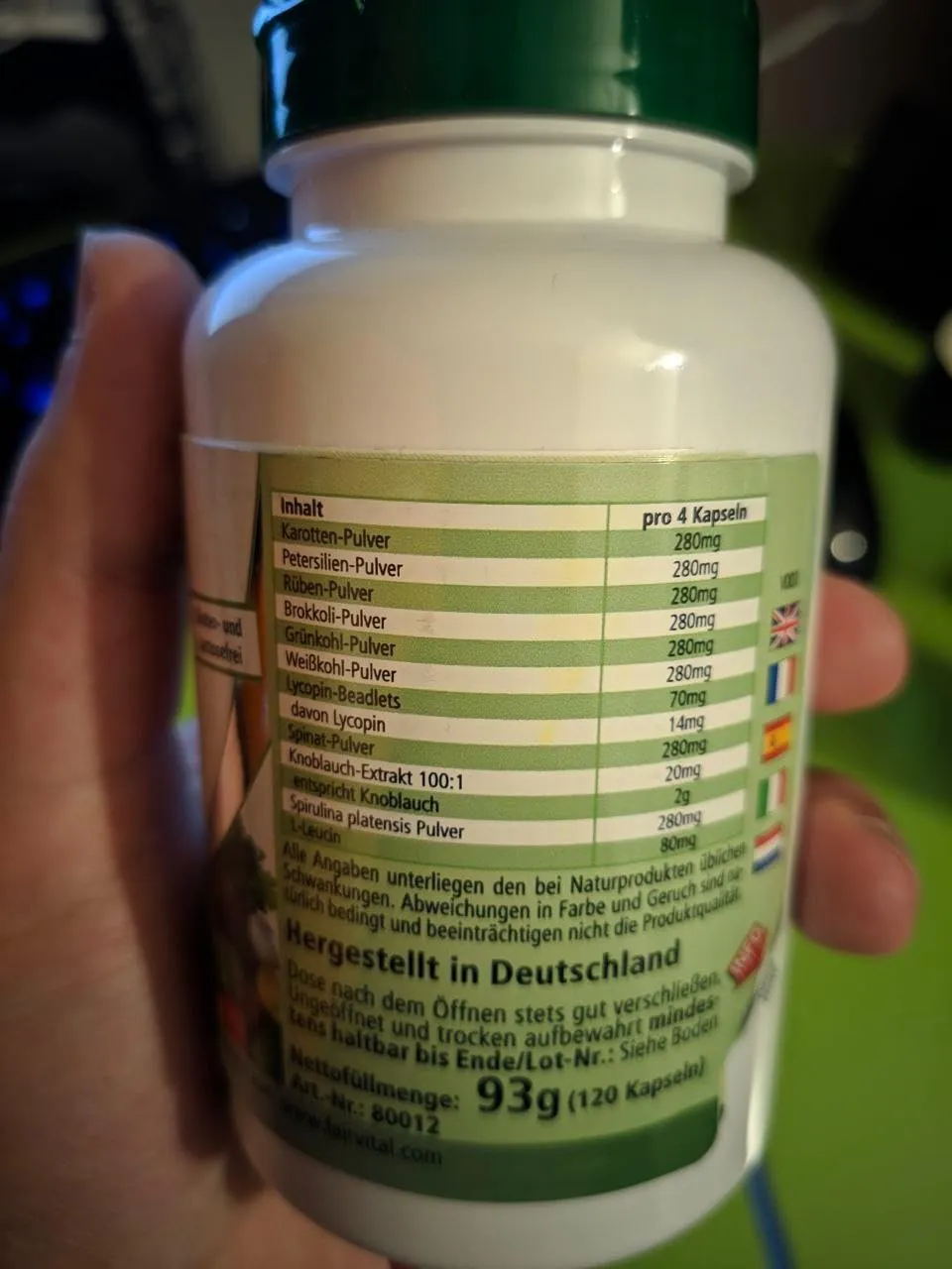 fairvital Verdure Pur integratore 120 capsule 10 verdure vegan
