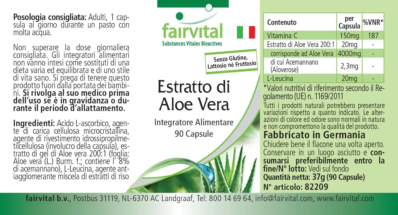 Fairvital Aloe Vera capsule 90 pezzi con vitamina C