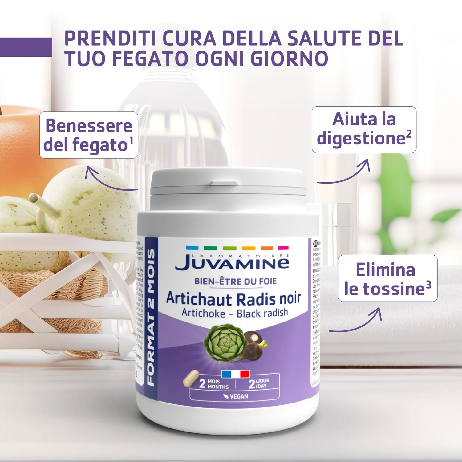 Juvamine Carciofo Ravanello Nero capsule 2 mesi detox