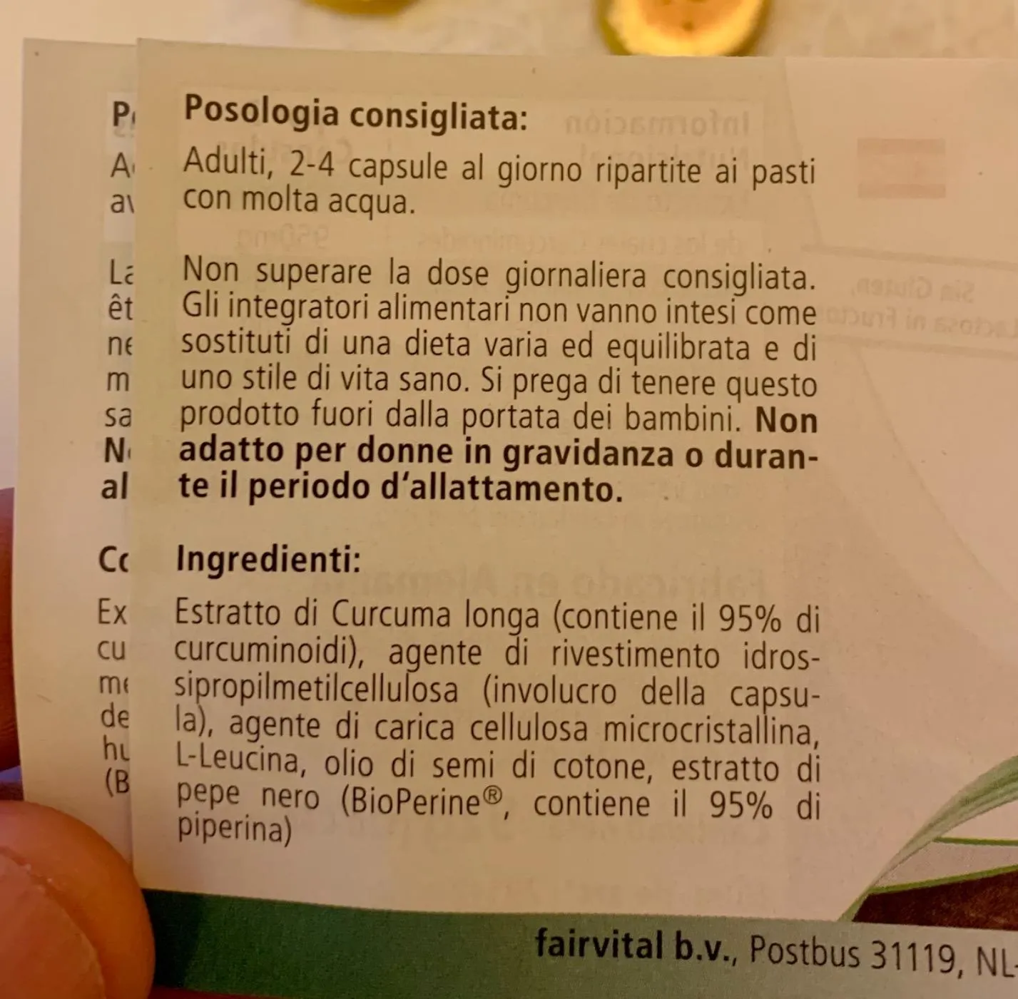 Fairvital Curcuma 500mg 120 capsule curcumina piperina