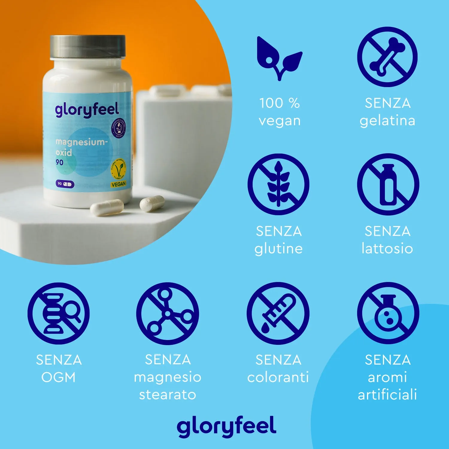 gloryfeel Magnesio Ossido capsule 90 capsule 250 mg