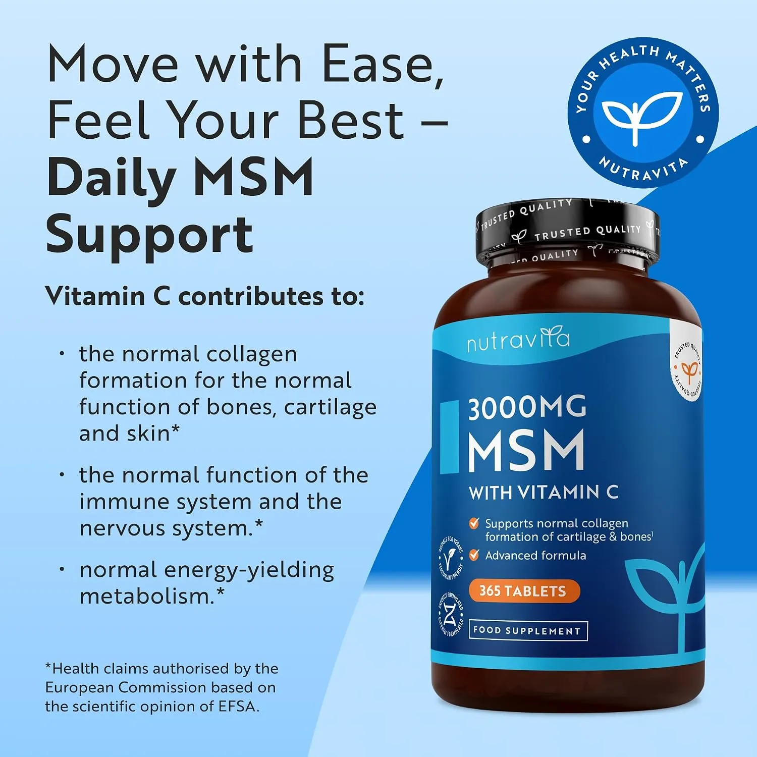 Nutravita MSM 3000mg compresse 365 vitamina C forte