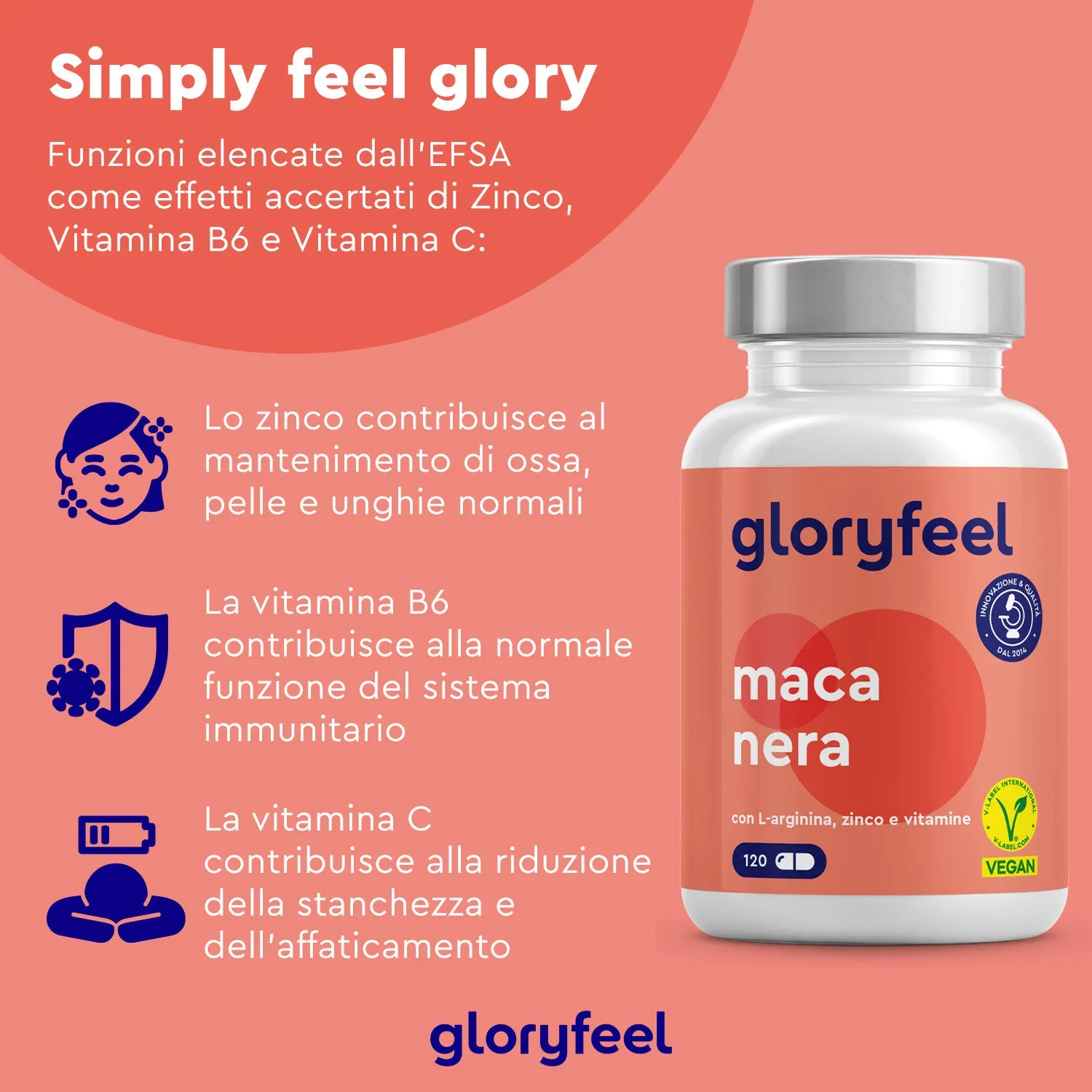 gloryfeel Maca Nera Peruviana capsule 120 capsule estratto 20:1