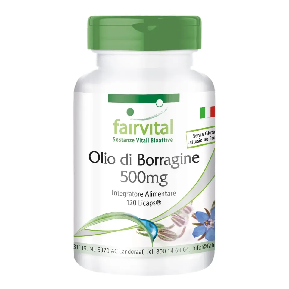 Fairvital Olio di Borragine 500 mg 120 capsule GLA Omega-6