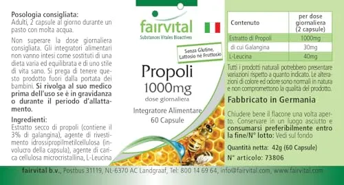Fairvital Propoli capsule 180 pz 1000 mg galangina