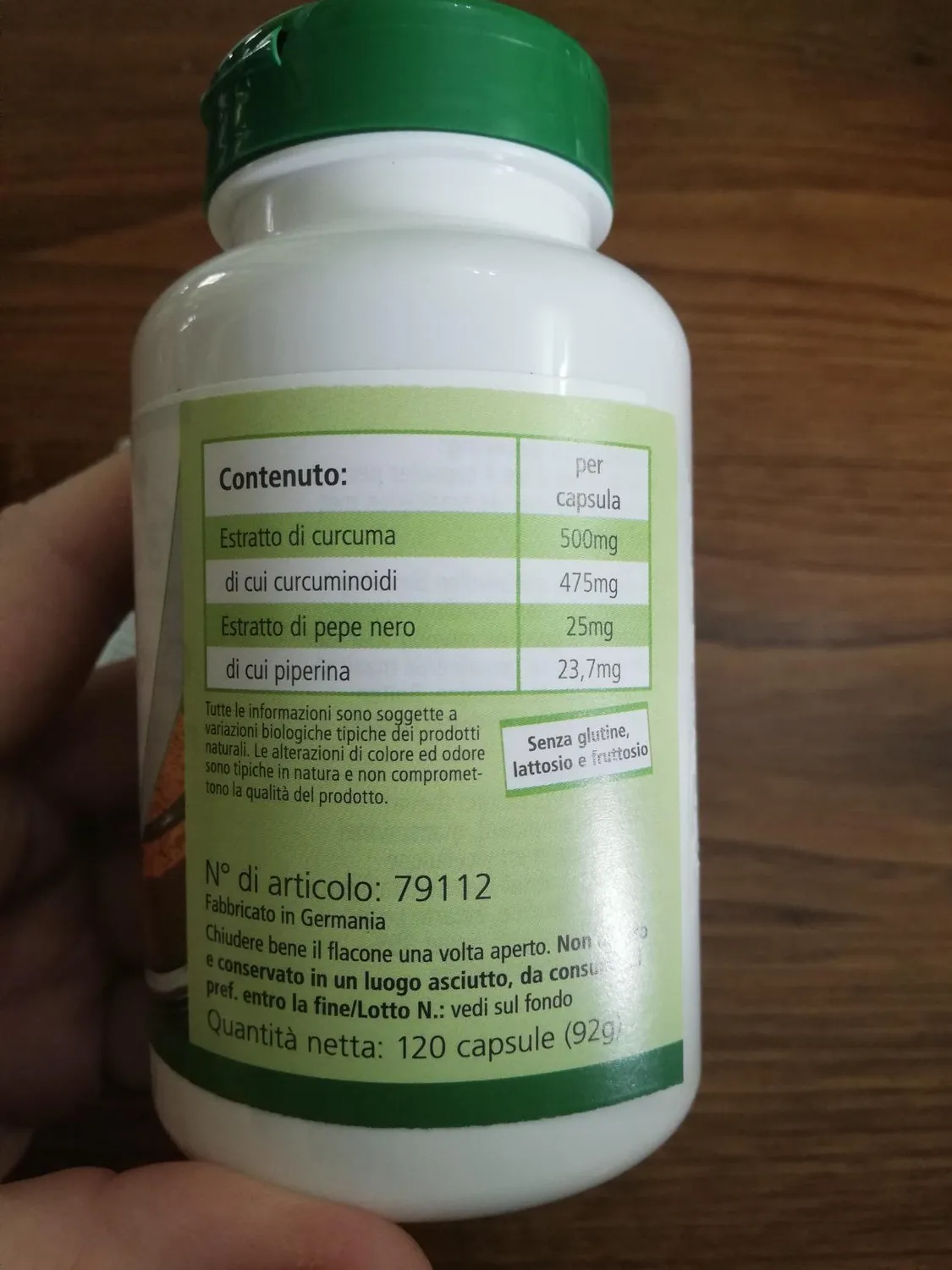 Fairvital Curcuma 500mg 120 capsule curcumina piperina